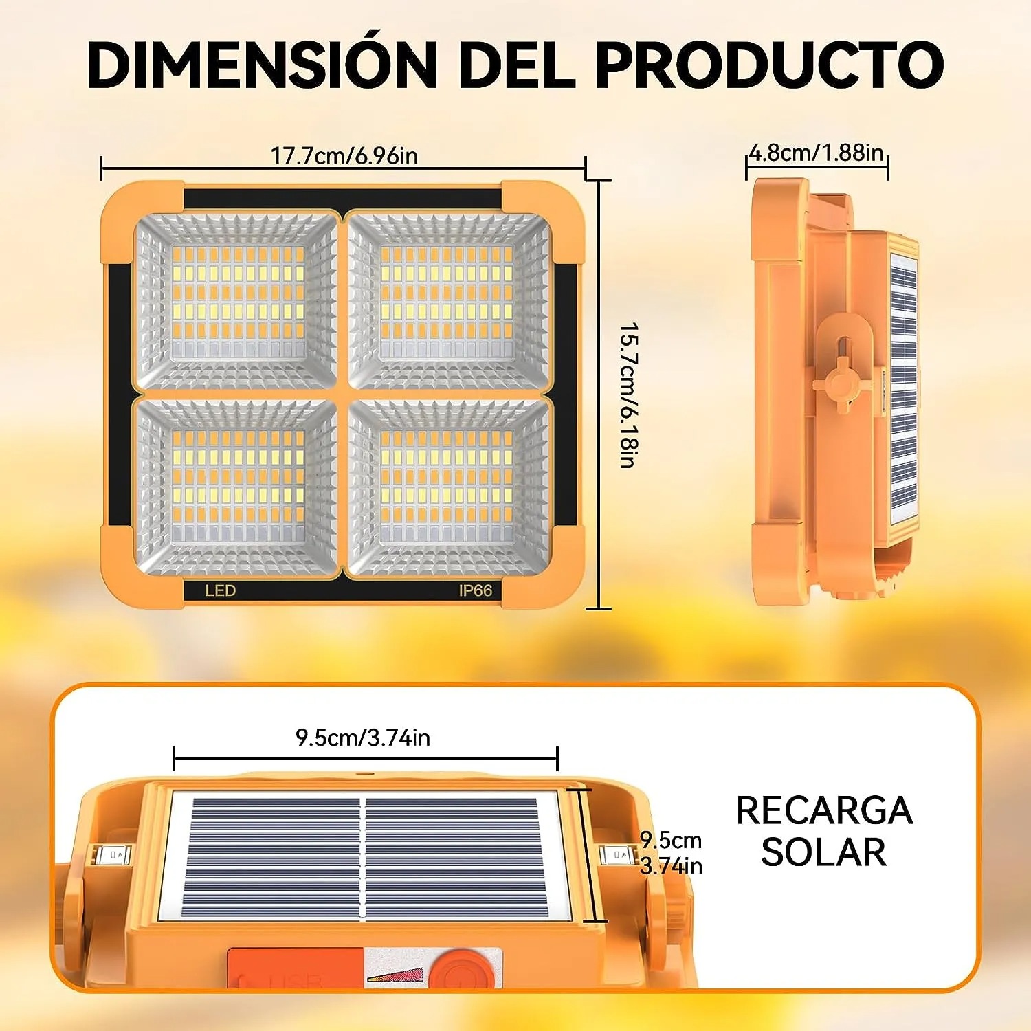 Miniatura 2 de Reflector Solar De 800w Y Portátil Con G